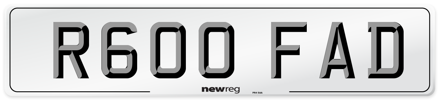 R600 FAD Number Plate from New Reg